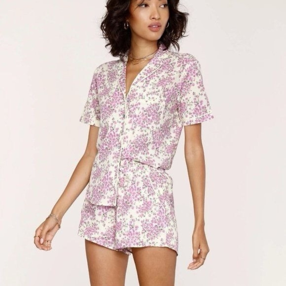 XS Heartloom Miena Floral Lined Pajama Shorts Set Women’s